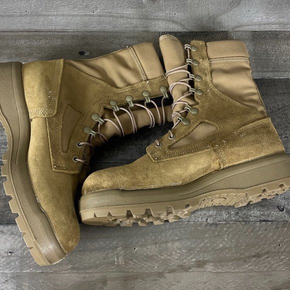 Belleville GoreTex Mens 9 R Tan Suede Vibram Military Composite Toe Combat Boots - Picture 6 of 12